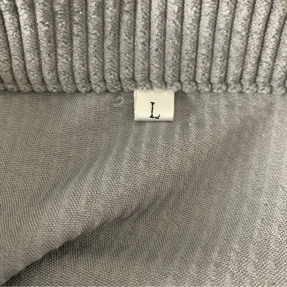 Corduroy Cropped Shacket Gray Size Large Front Pockets - Picture 12 of 15